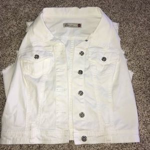 White jean vest